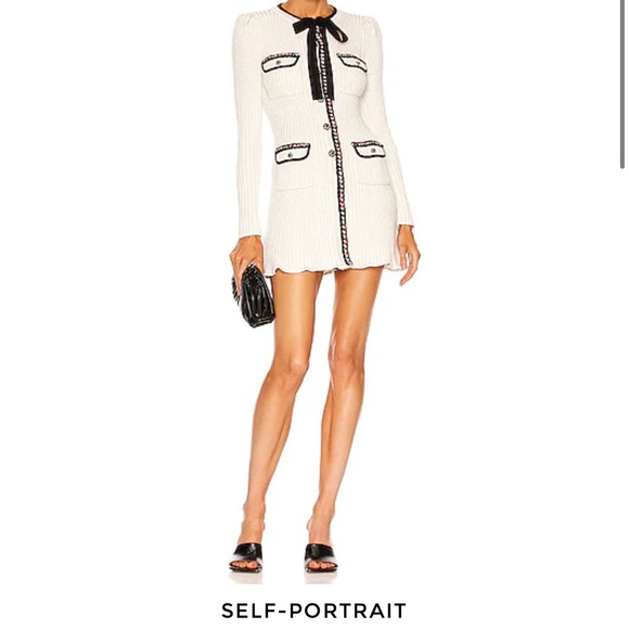Self Portrait Small Cream Lurex Mini 